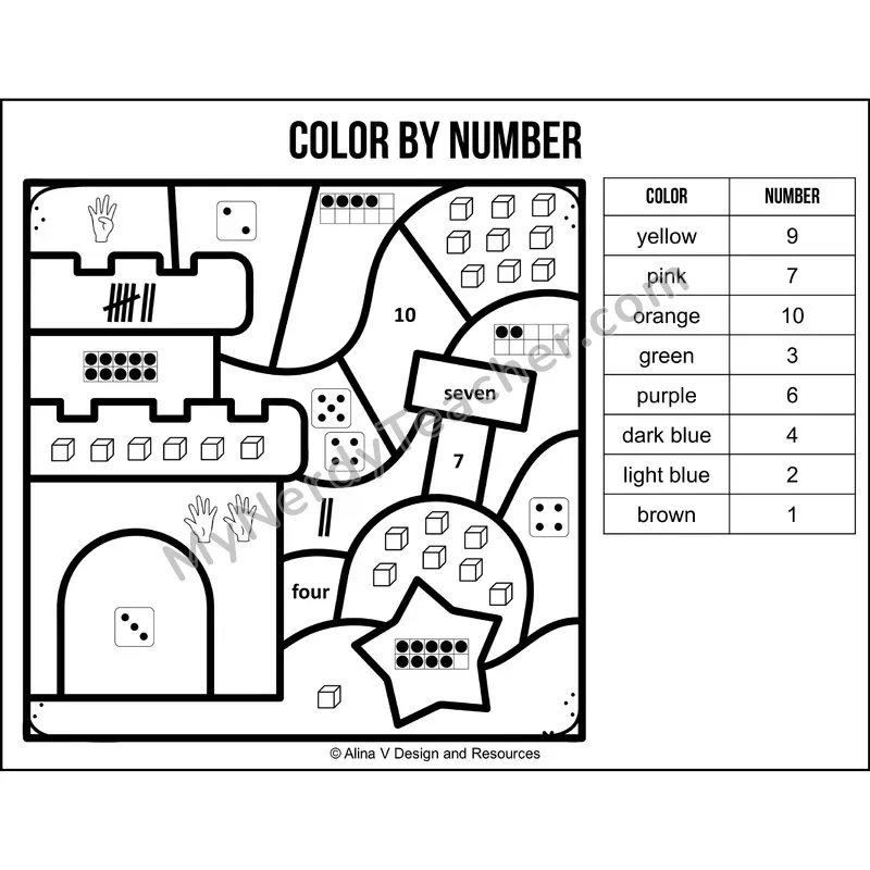 Color by Number Sense — Summer Mystery Picture 6