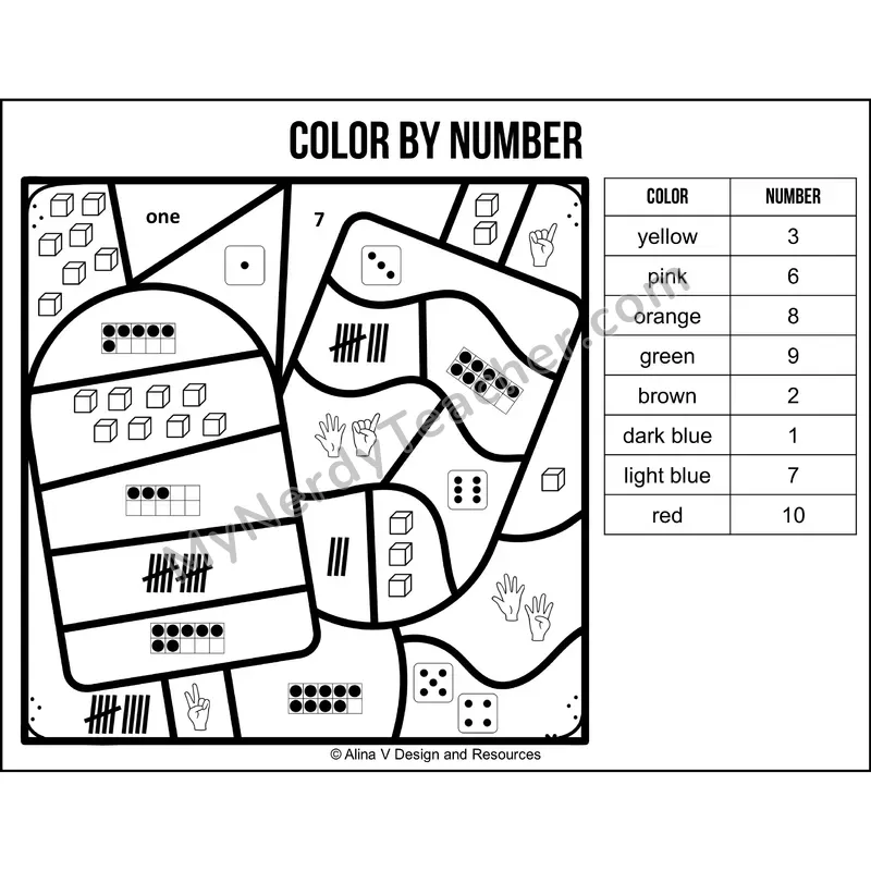 Color by Number Sense — Summer Mystery Picture 4