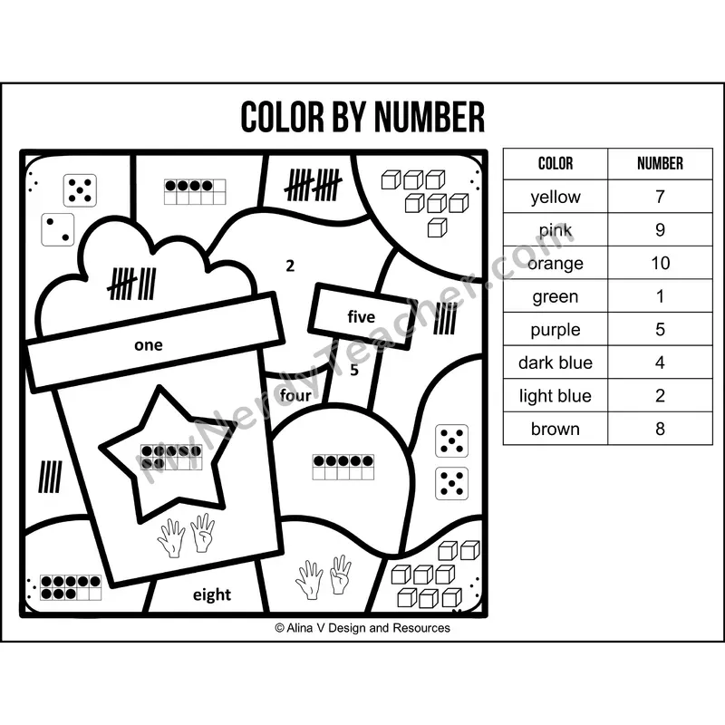 Color by Number Sense — Summer Mystery Picture 2
