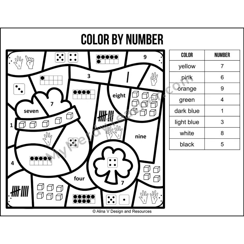 Color by Number Sense — St. Patrick's Day Mystery Picture 5