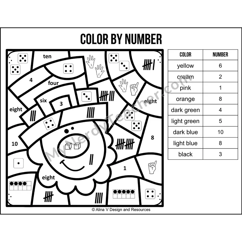 Color by Number Sense — St. Patrick's Day Mystery Picture 3