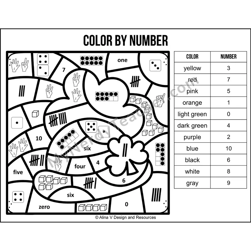 Color by Number Sense — St. Patrick's Day Mystery Picture 6