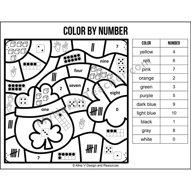 Color by Number Sense — St. Patrick's Day Mystery Picture 4