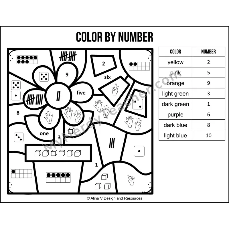 Color by Number Sense — Spring Mystery Picture 3
