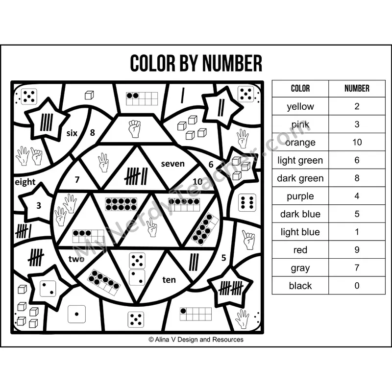 Color by Number Sense — New Year Mystery Picture 6