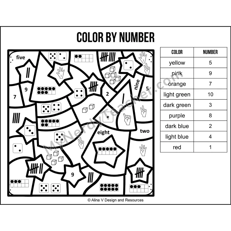 Color by Number Sense — New Year Mystery Picture 5