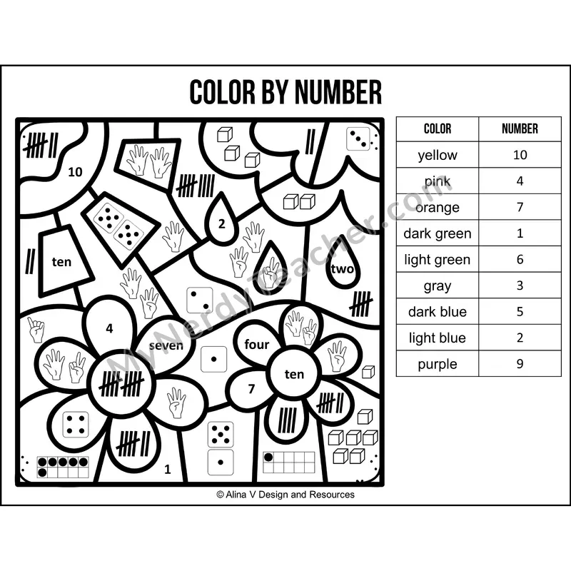 Color by Number Sense — Spring Mystery Picture 2