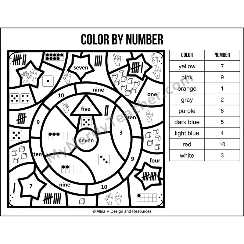 Color by Number Sense — New Year Mystery Picture 4