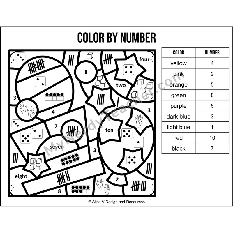 Color by Number Sense — New Year Mystery Picture 3