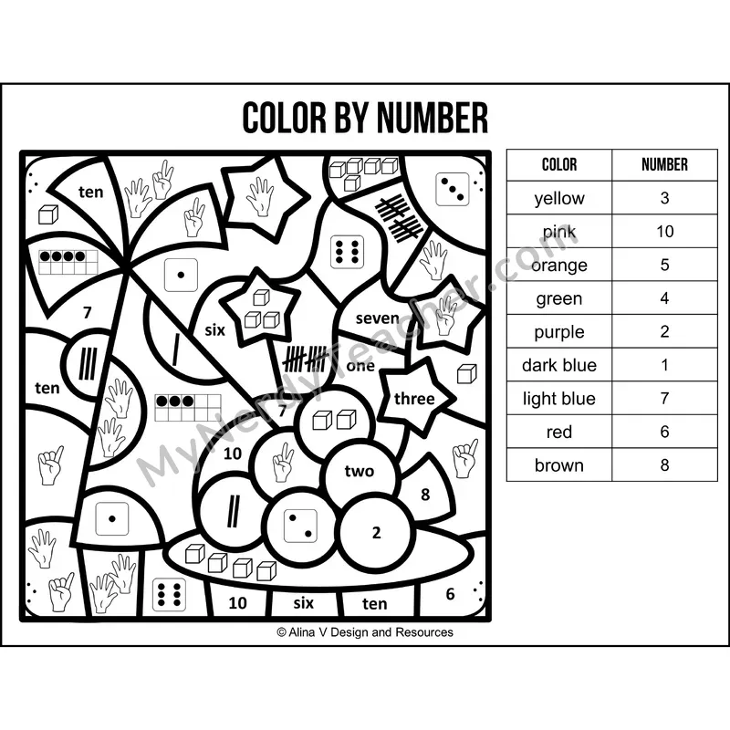 Color by Number Sense — New Year Mystery Picture 2