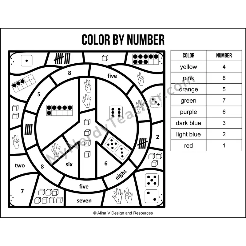 Color by Number Sense — MLK Day Mystery Picture 2