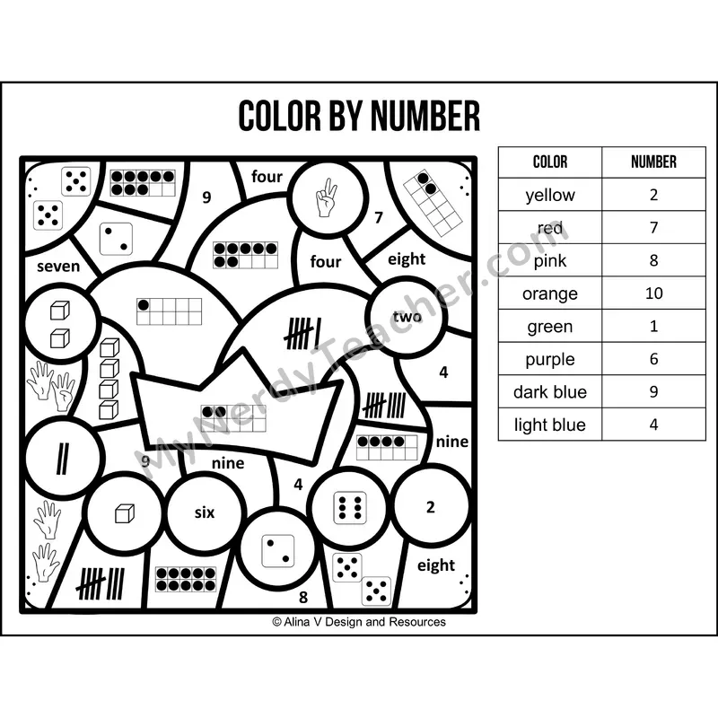 Color by Number Sense — Mardi Gras Mystery Picture 6