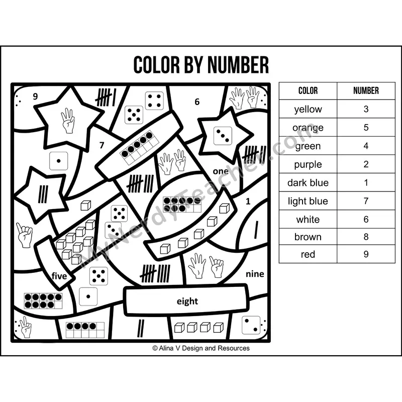 Color by Number Sense — MLK Day Mystery Picture 1
