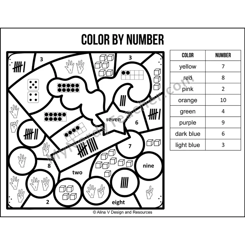 Color by Number Sense — Mardi Gras Mystery Picture 2