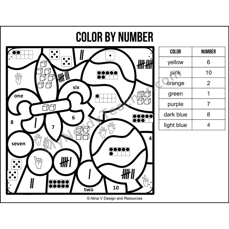 Color by Number Sense — Mardi Gras Mystery Picture 3