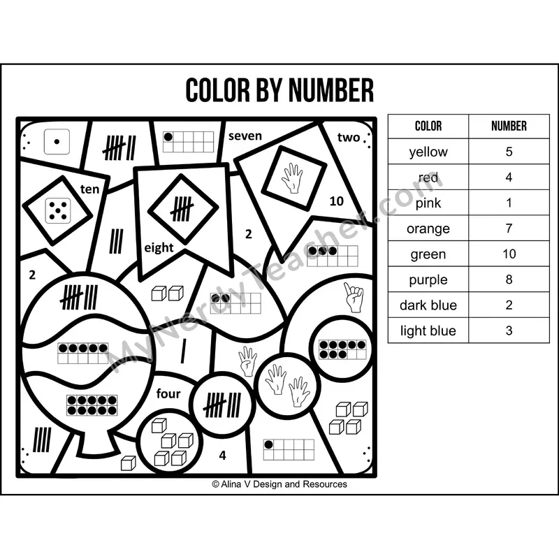 Color by Number Sense — Mardi Gras Mystery Picture 4