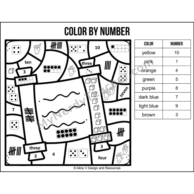 Color by Number Sense — Hanukkah Mystery Picture 4