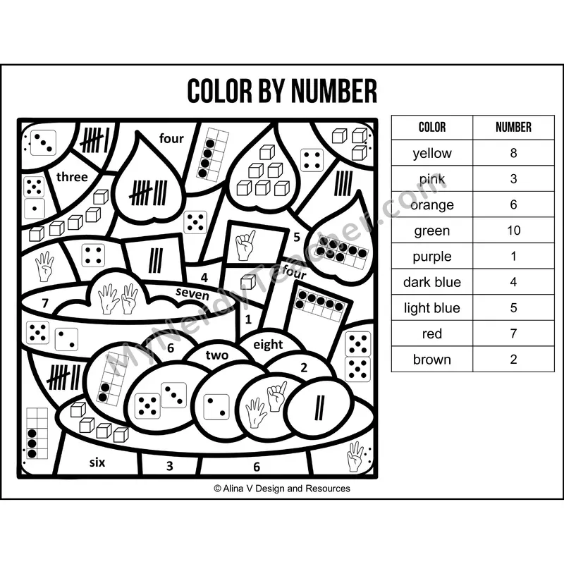 Color by Number Sense — Hanukkah Mystery Picture 2