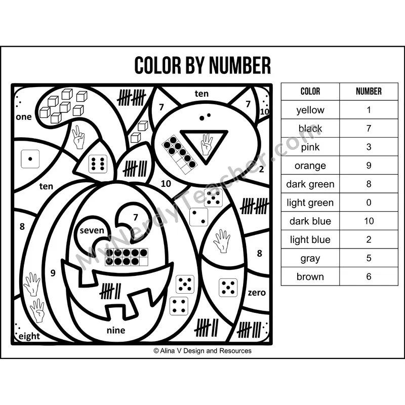 Color by Number Sense — Halloween Mystery Picture 2