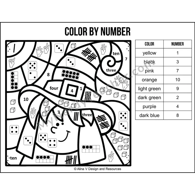 Color by Number Sense — Halloween Mystery Picture 6