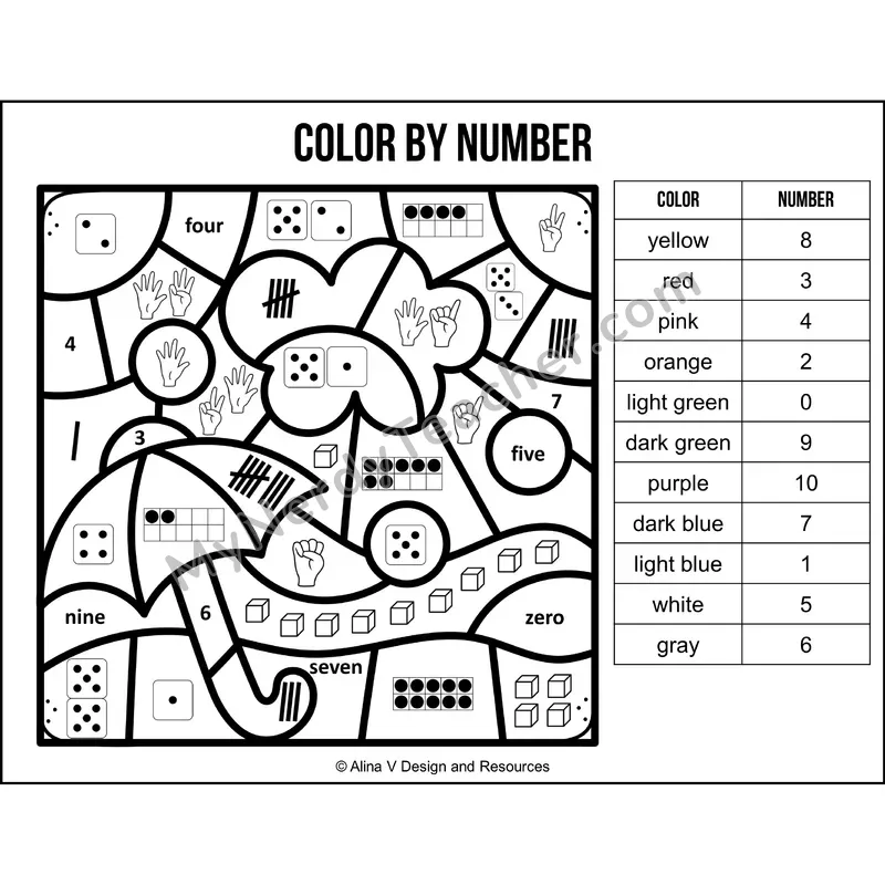 Color by Number Sense — Groundhog Day Mystery Picture 6