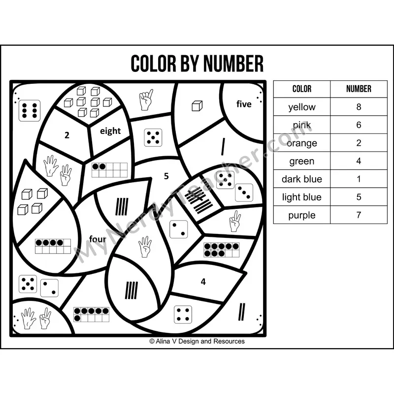 Color by Number Sense — Fall Mystery Picture 4