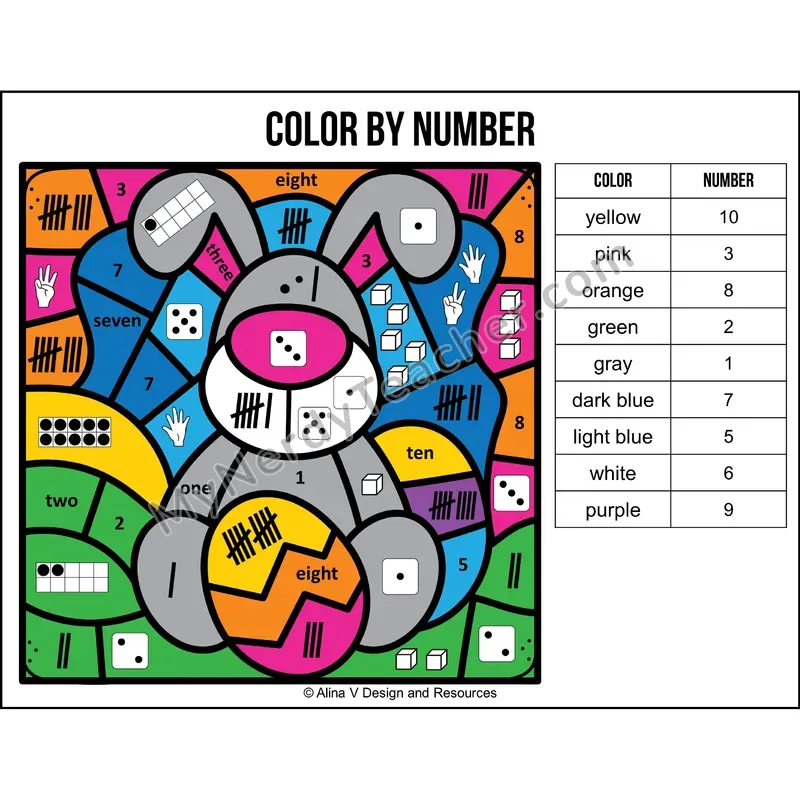 Color by Number Sense — Easter Mystery Picture 6