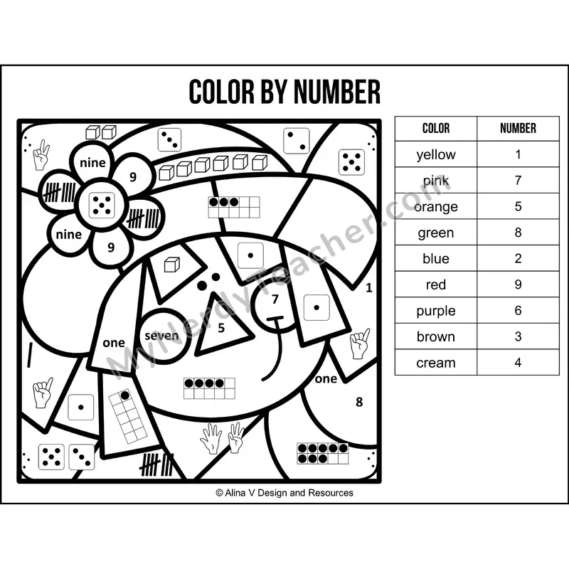 Color by Number Sense — Fall Mystery Picture 1