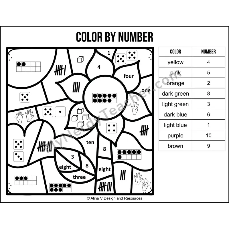 Color by Number Sense — Fall Mystery Picture 2