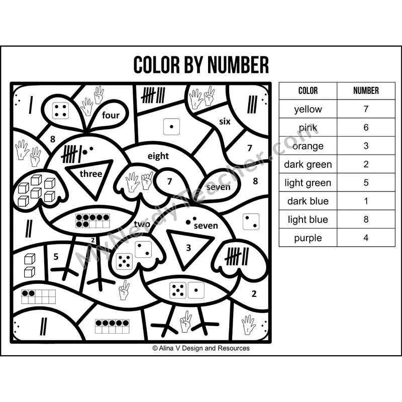 Color by Number Sense — Easter Mystery Picture 1