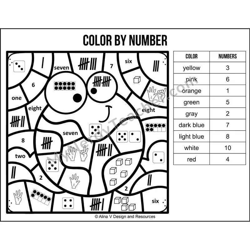 Color by Number Sense — Earth Day Mystery Picture 1