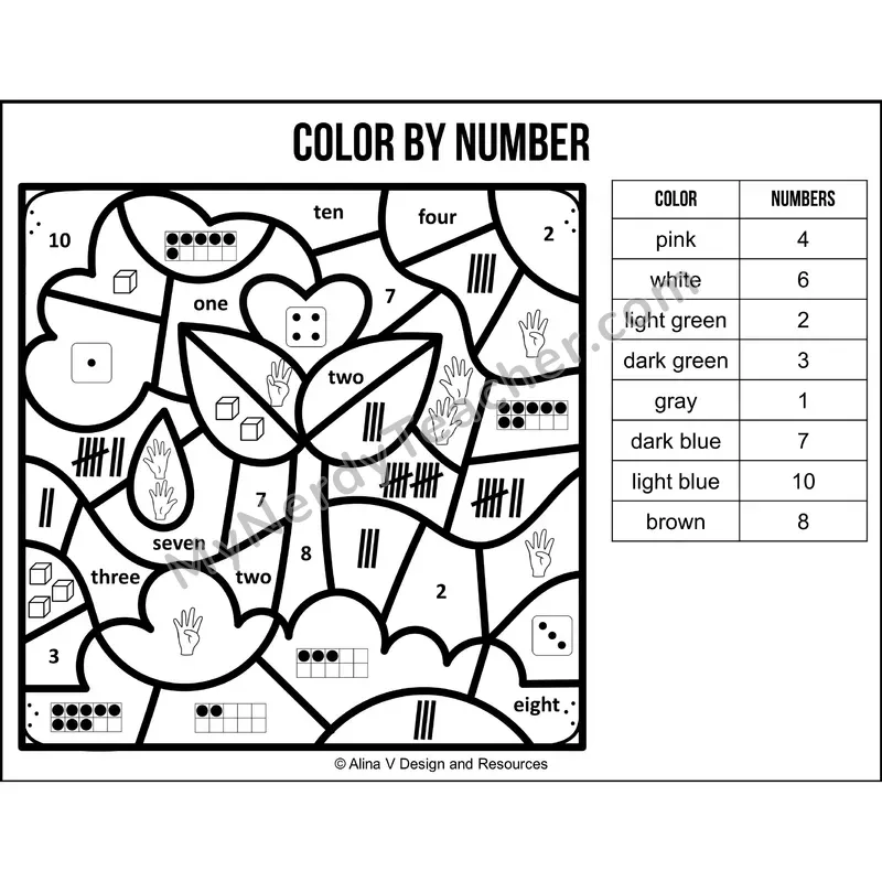Color by Number Sense — Earth Day Mystery Picture 5