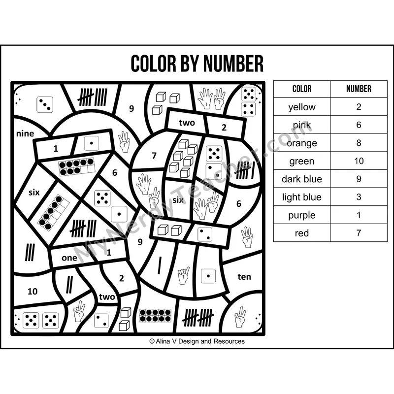 Color by Number Sense — Diwali Mystery Picture 6