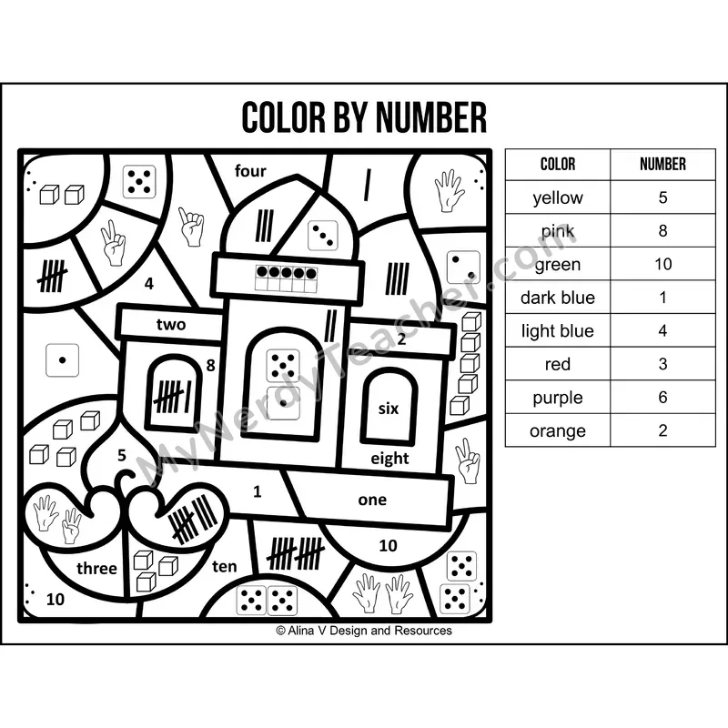 Color by Number Sense — Diwali Mystery Picture 4