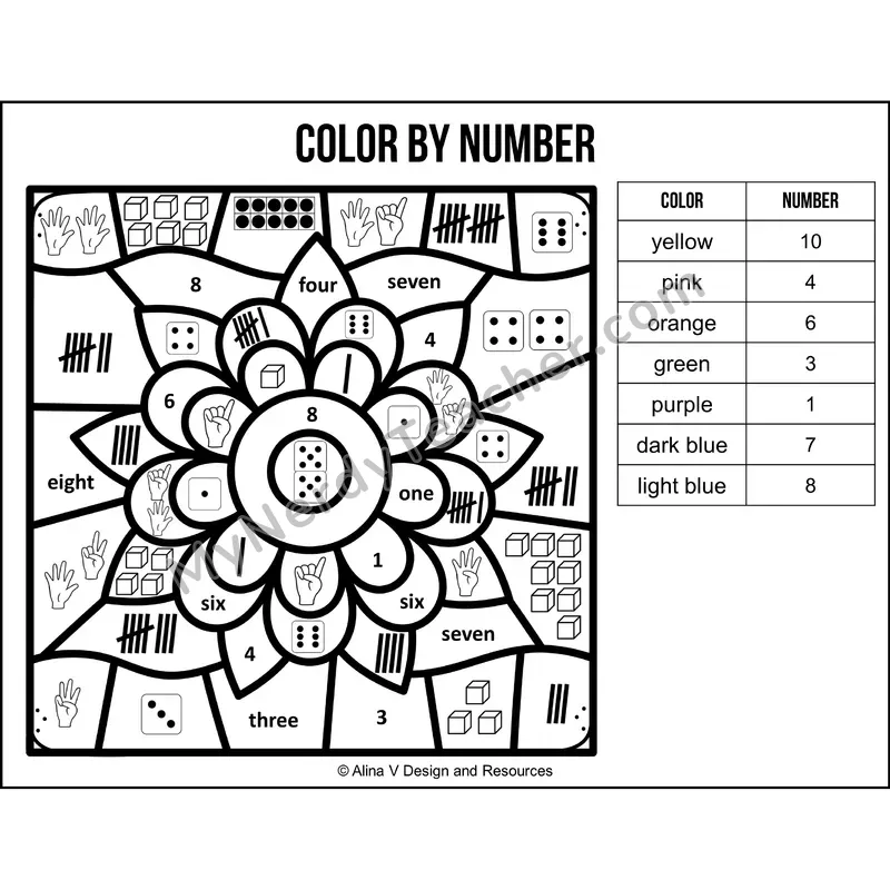 Color by Number Sense — Diwali Mystery Picture 1