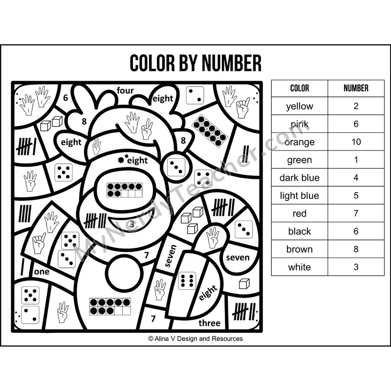 Color by Number Sense — Christmas Mystery Picture 5