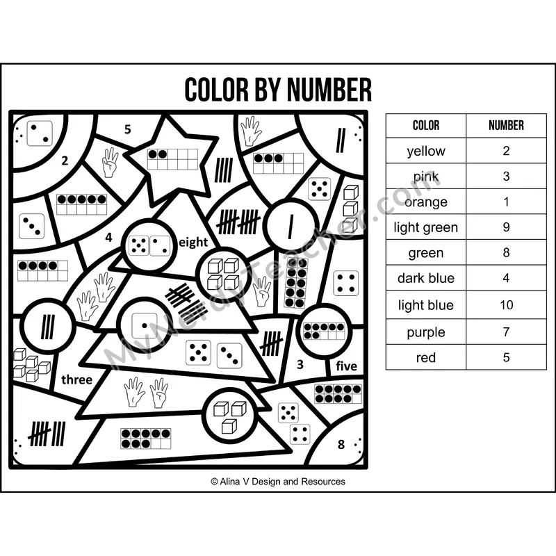 Color by Number Sense — Christmas Mystery Picture 2
