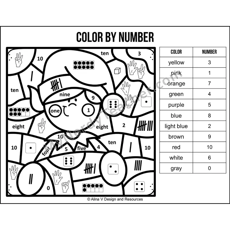 Color by Number Sense — Christmas Mystery Picture 4