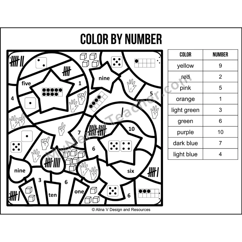 Color by Number Sense — Birthday Mystery Picture 6