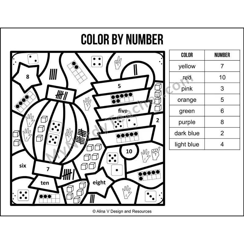 Color by Number Sense — Chinese New Year Mystery Picture 1