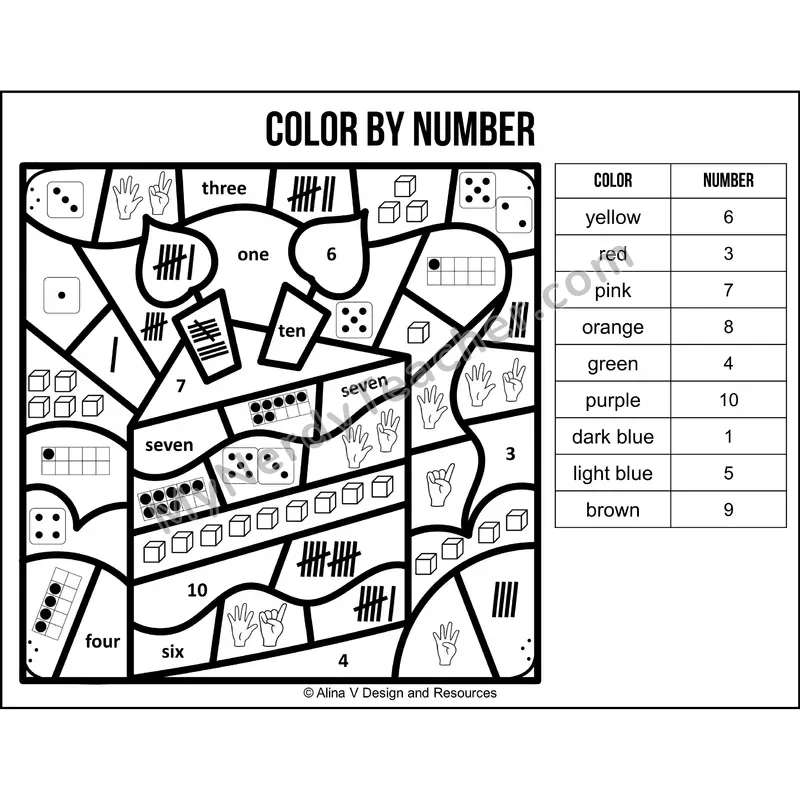 Color by Number Sense — Birthday Mystery Picture 4