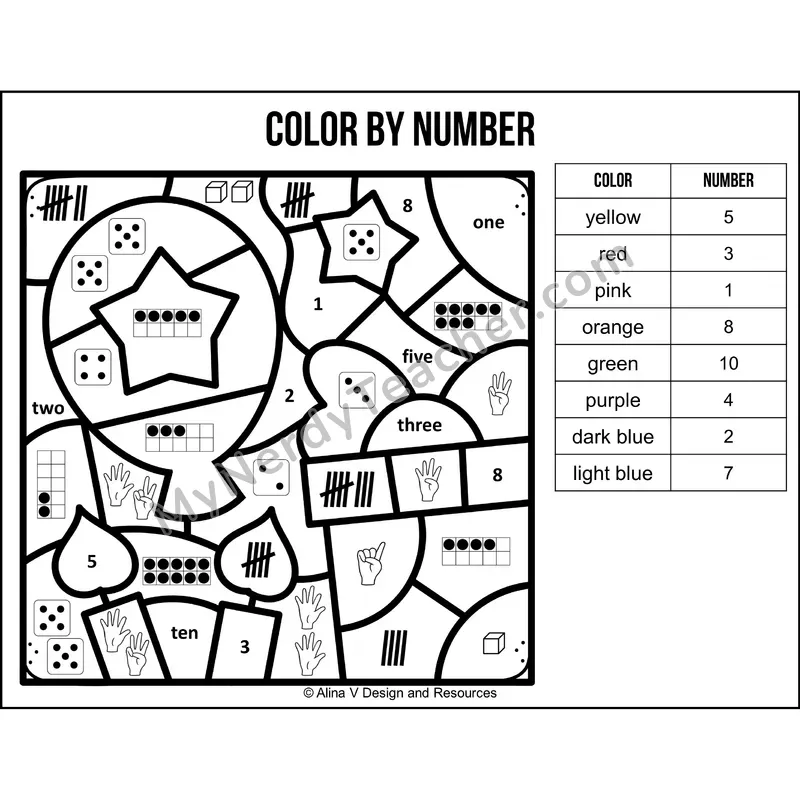 Color by Number Sense — Birthday Mystery Picture 2