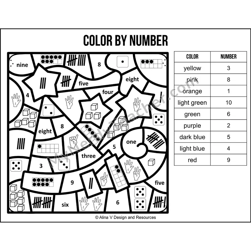 Color by Number Sense — Birthday Mystery Picture 5
