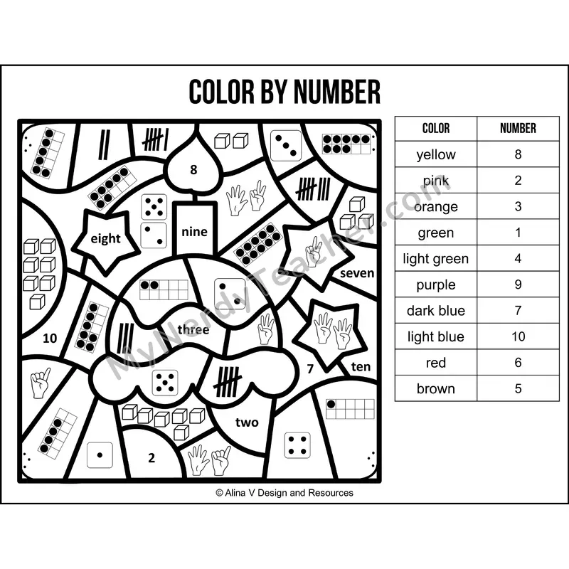 Color by Number Sense — Birthday Mystery Picture 1
