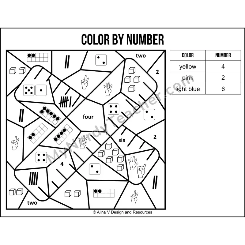Color by Number Sense — Back to School Mystery Picture 5