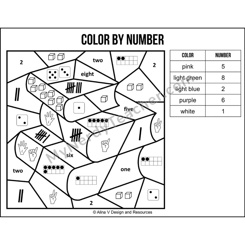 Color by Number Sense — Back to School Mystery Picture 3