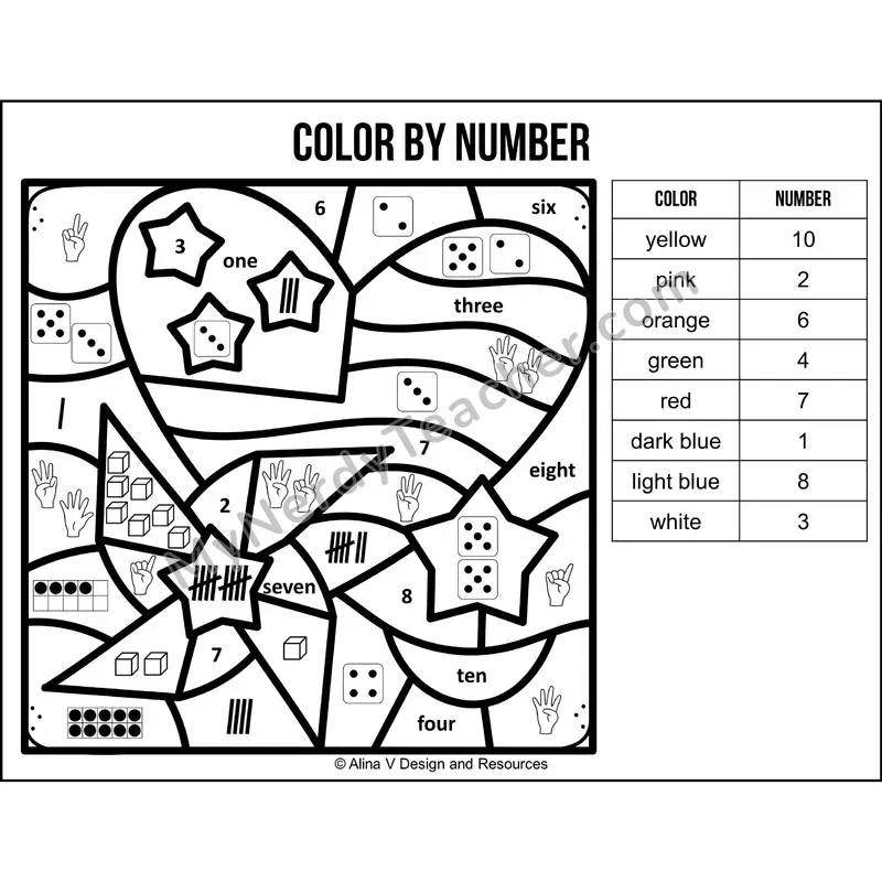 Color by Number Sense — 4th of July Mystery Picture 4