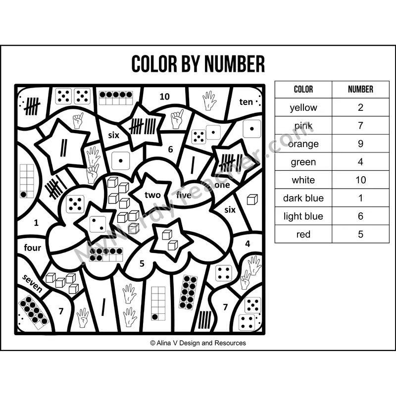 Color by Number Sense — 4th of July Mystery Picture 3