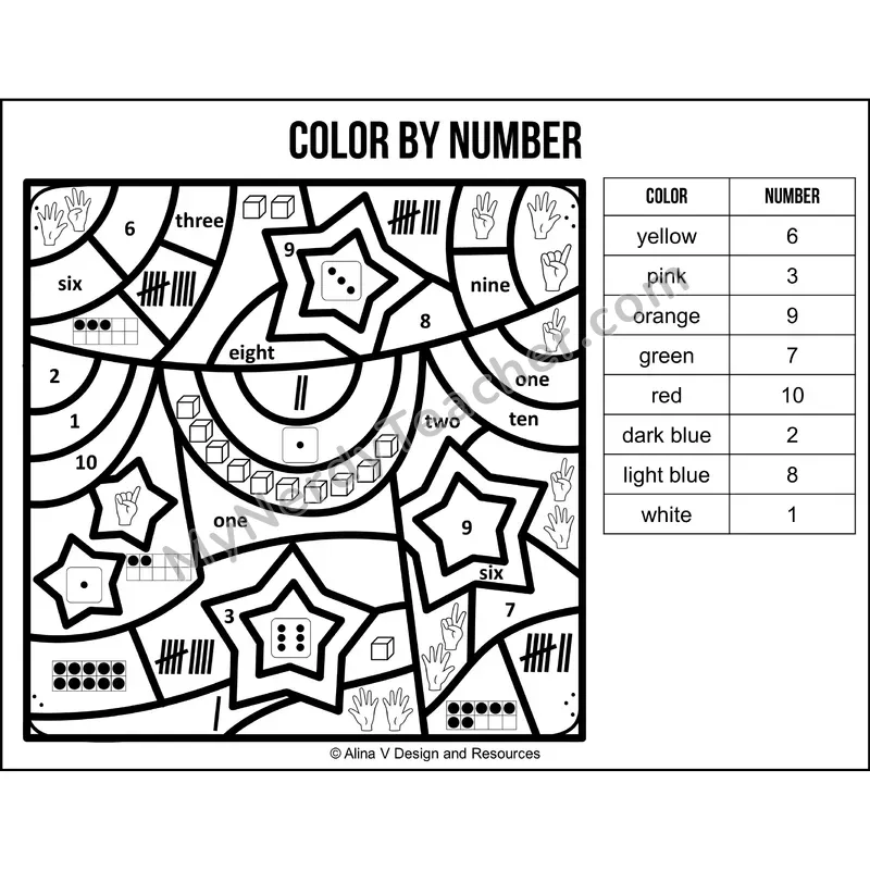 Color by Number Sense — 4th of July Mystery Picture 2