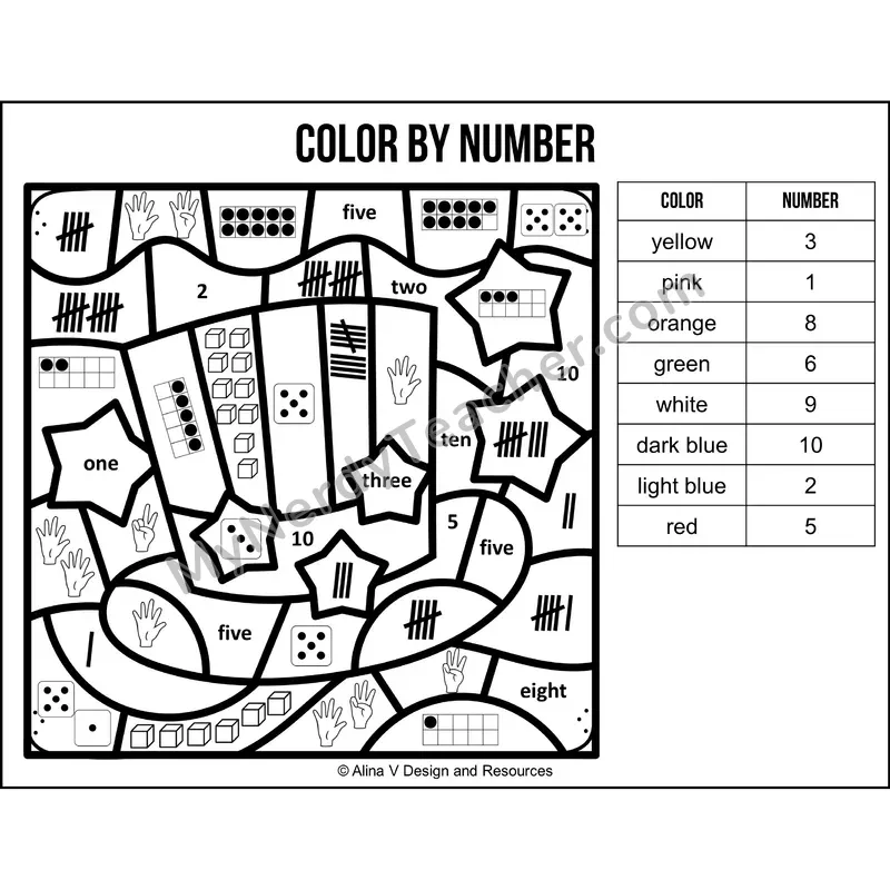 Color by Number Sense — 4th of July Mystery Picture 6